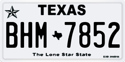 TX license plate BHM7852