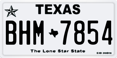 TX license plate BHM7854