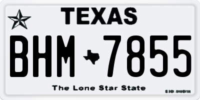 TX license plate BHM7855