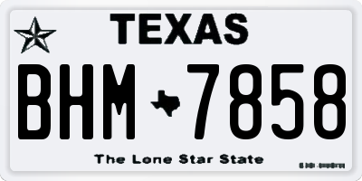 TX license plate BHM7858