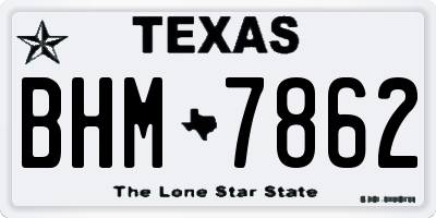 TX license plate BHM7862