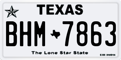 TX license plate BHM7863