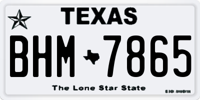 TX license plate BHM7865