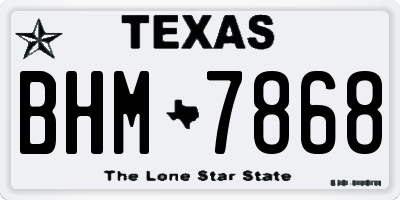 TX license plate BHM7868