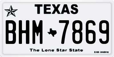 TX license plate BHM7869
