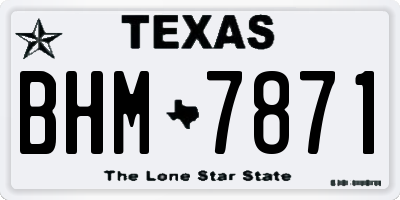 TX license plate BHM7871