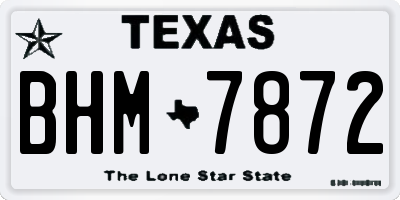 TX license plate BHM7872