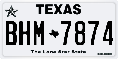 TX license plate BHM7874
