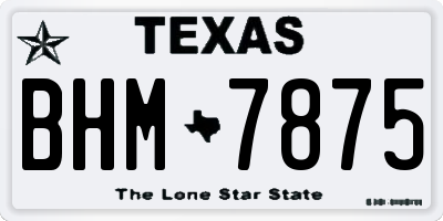 TX license plate BHM7875