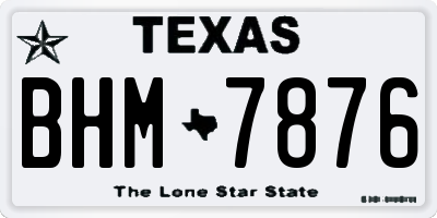 TX license plate BHM7876