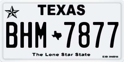 TX license plate BHM7877