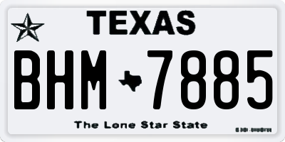 TX license plate BHM7885