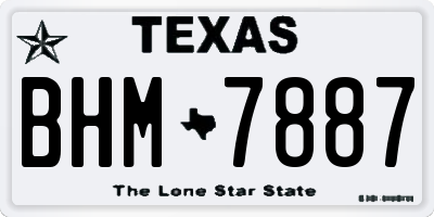 TX license plate BHM7887