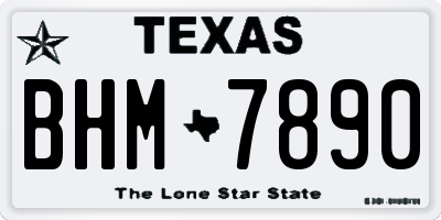 TX license plate BHM7890
