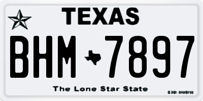 TX license plate BHM7897