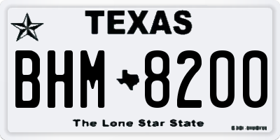 TX license plate BHM8200