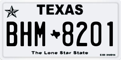 TX license plate BHM8201