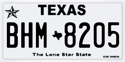 TX license plate BHM8205