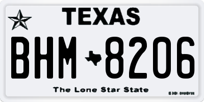 TX license plate BHM8206