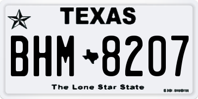 TX license plate BHM8207