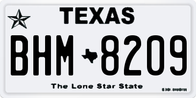TX license plate BHM8209