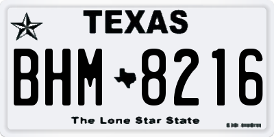 TX license plate BHM8216