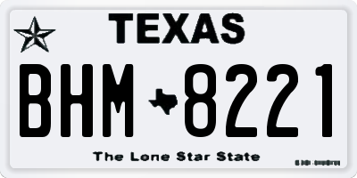 TX license plate BHM8221