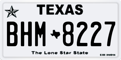 TX license plate BHM8227