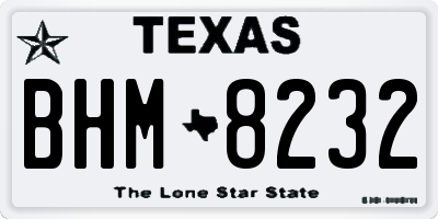 TX license plate BHM8232