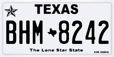 TX license plate BHM8242