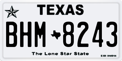 TX license plate BHM8243