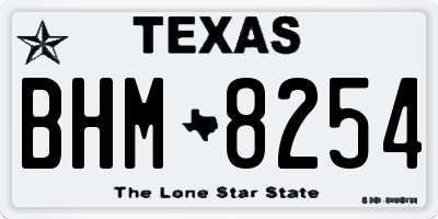 TX license plate BHM8254