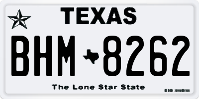 TX license plate BHM8262
