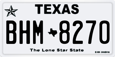 TX license plate BHM8270