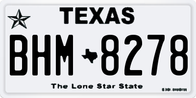 TX license plate BHM8278