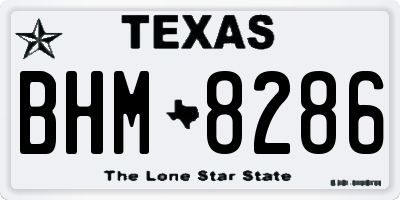 TX license plate BHM8286