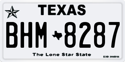 TX license plate BHM8287