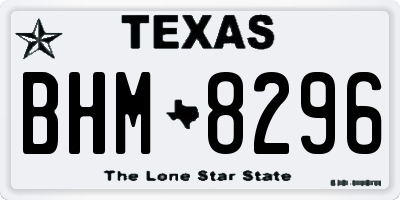 TX license plate BHM8296