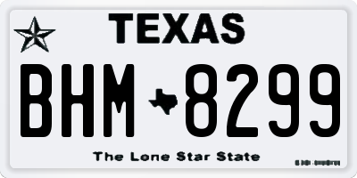 TX license plate BHM8299