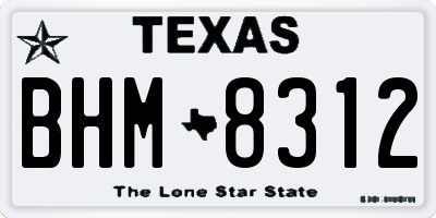 TX license plate BHM8312