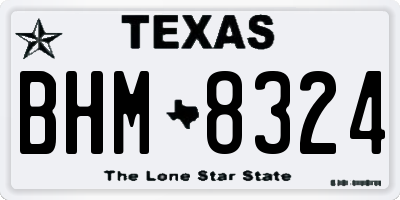 TX license plate BHM8324
