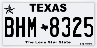 TX license plate BHM8325
