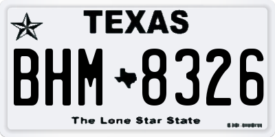 TX license plate BHM8326