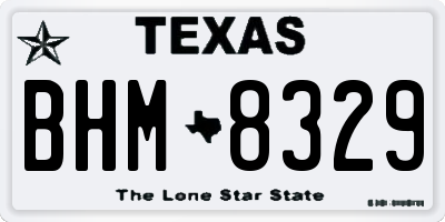 TX license plate BHM8329
