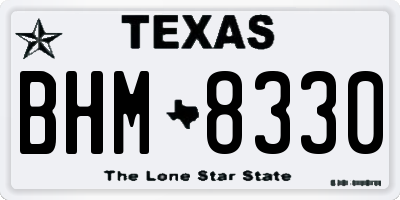 TX license plate BHM8330