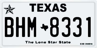 TX license plate BHM8331