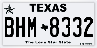TX license plate BHM8332