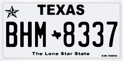 TX license plate BHM8337