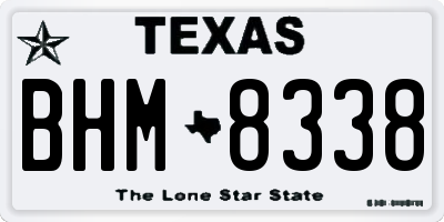TX license plate BHM8338