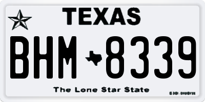 TX license plate BHM8339